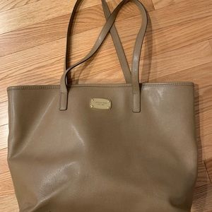 Tan/beige Michael Kors leather tote